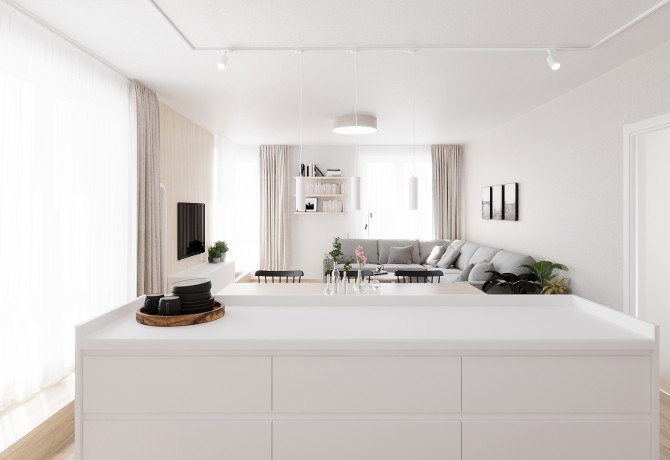 Design of apartment in sign of white